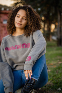 CurlMob Grey Crew Neck