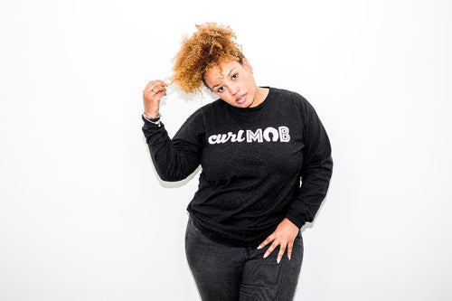 CurlMob Pink Logo Long Sleeve Tee