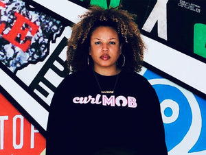 CurlMob Pink Logo Long Sleeve Tee
